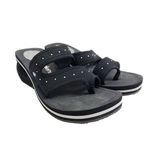 Skechers Cali Women's Size 6 Slide Sandals Black Synthetic - Picture 1 of 7
